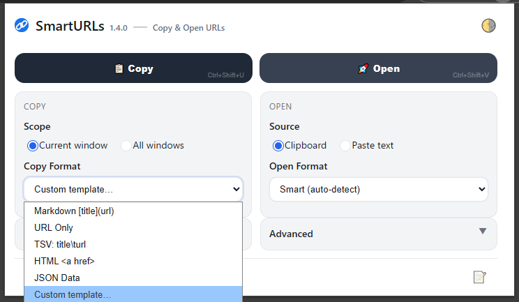 SmartURLs screenshot